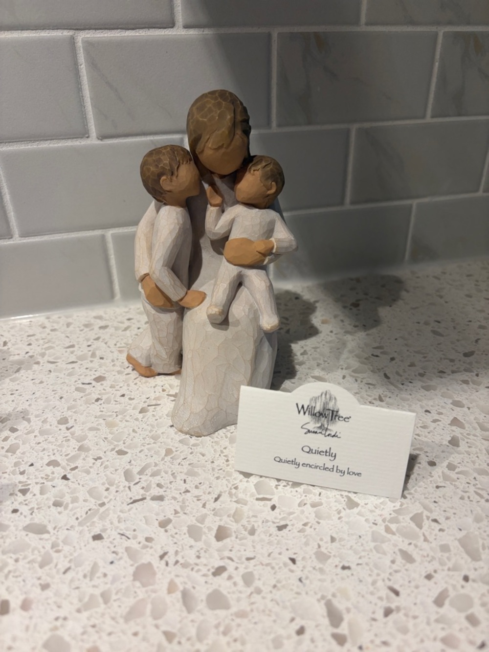 Willow Tree Mother and Children Figurine - Cream, Tan, Brown